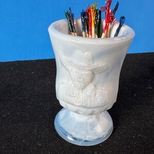 Boyd Glass Hopalong Cassidy 561/1000 Ltd Ed 1999 Fantasia Swril Toothpick Holder